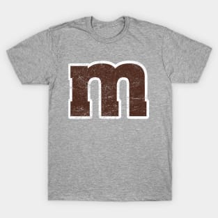 Letter M Capital Alphabet Vintage Retro T-Shirt